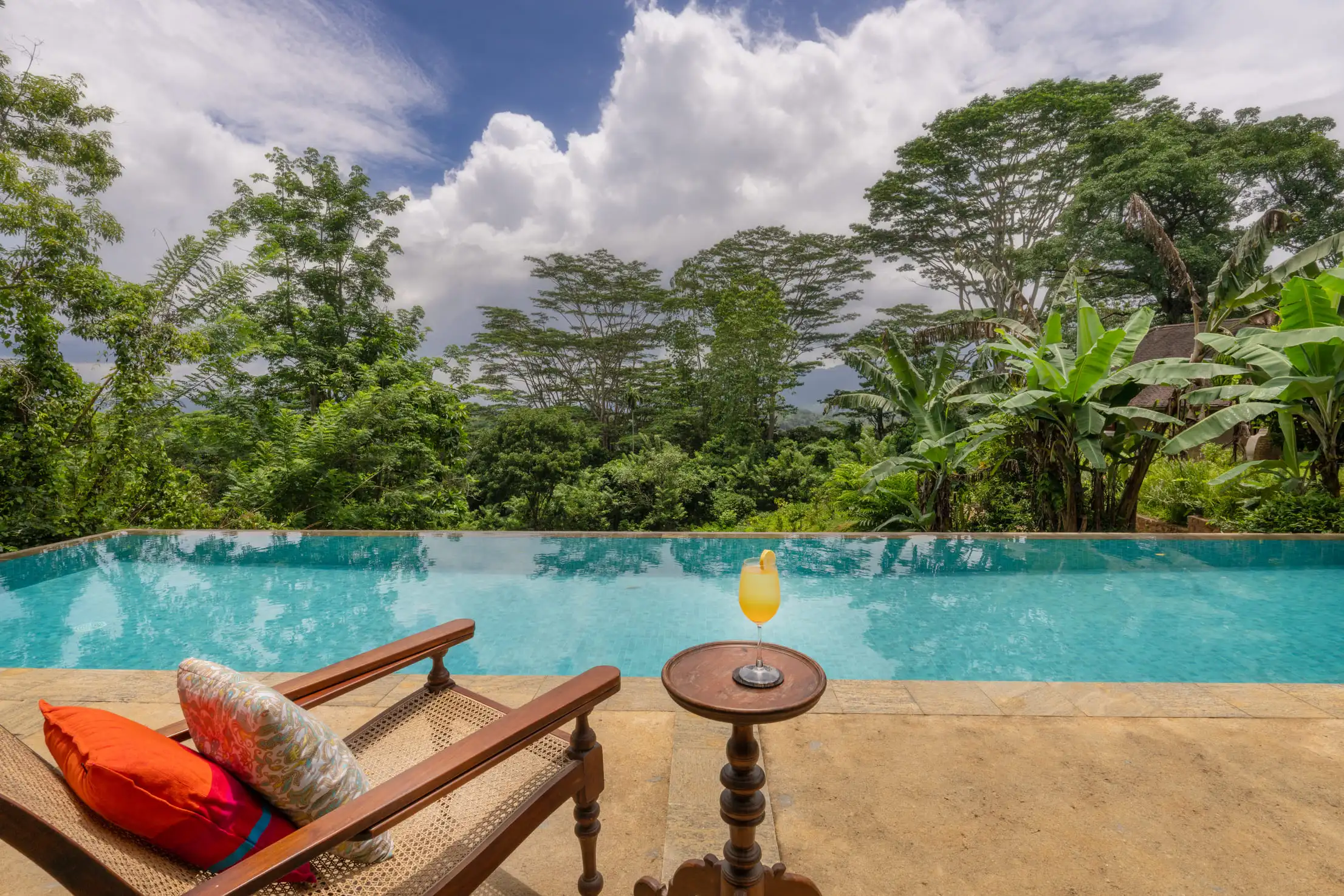 Guests dining at the house
